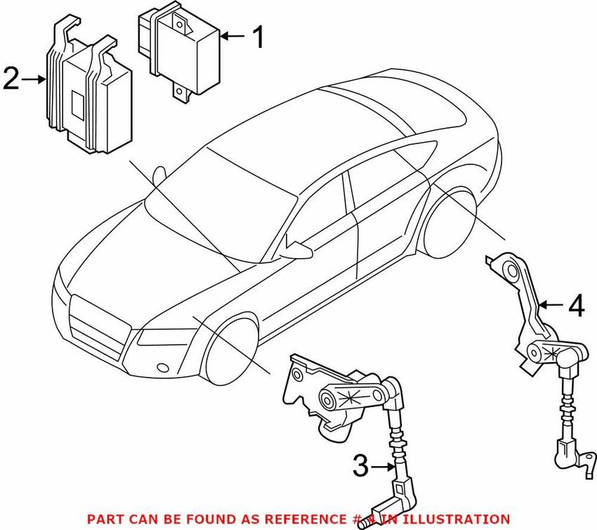 Audi Headlight Level Sensor - Rear 8R0941309E